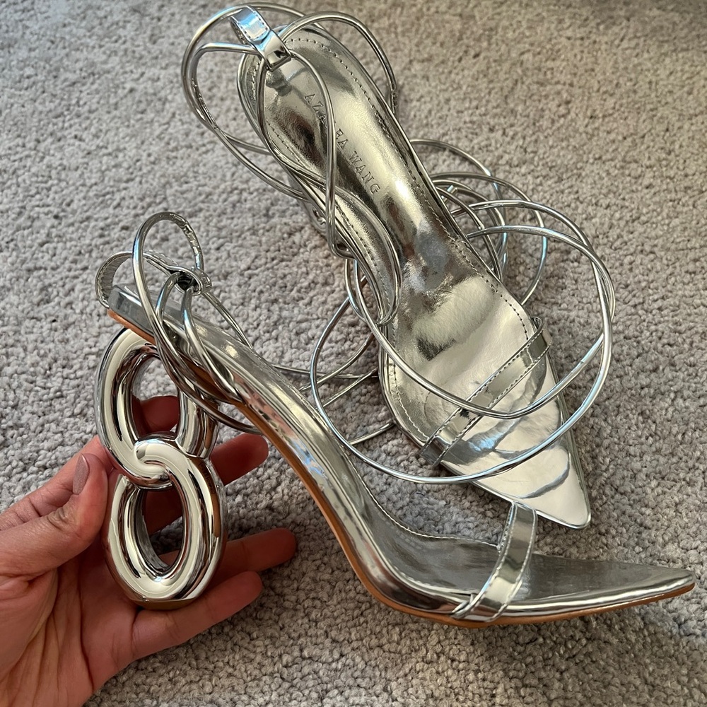 Silver size 8 heels